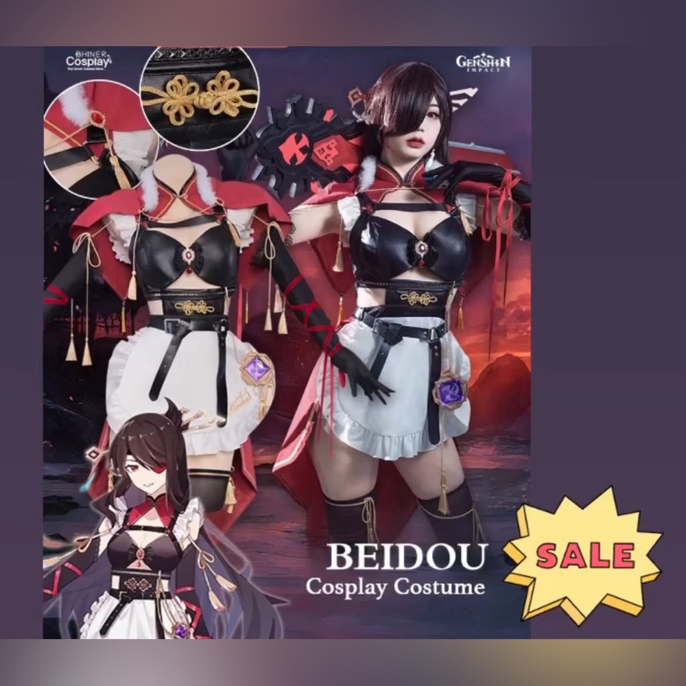 Beidou Maid Cosplay Costume size S from Uwowo Cosplay